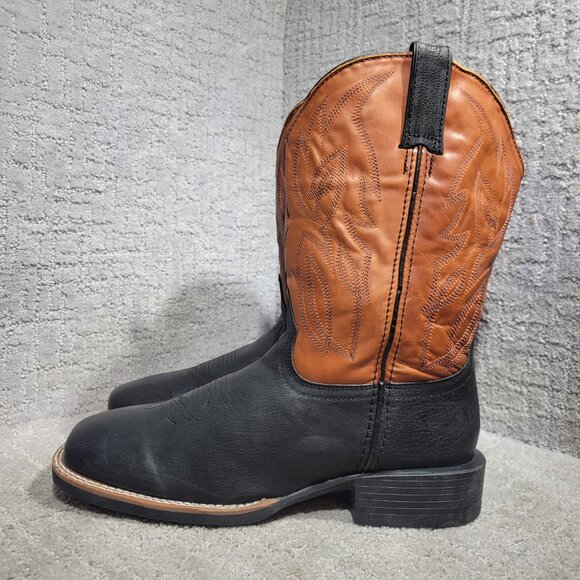 Justin BF5155 Men's Size Left 10.5D Right 10D Black Brown Leather Western Boots - Picture 4 of 11